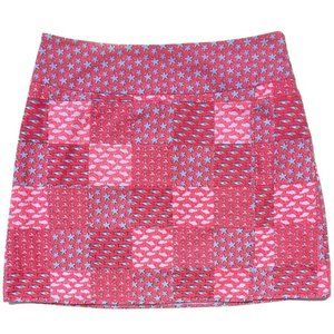 Vineyard Vines Pink & Blue Nautical Patchwork Print Wraparound Skirt